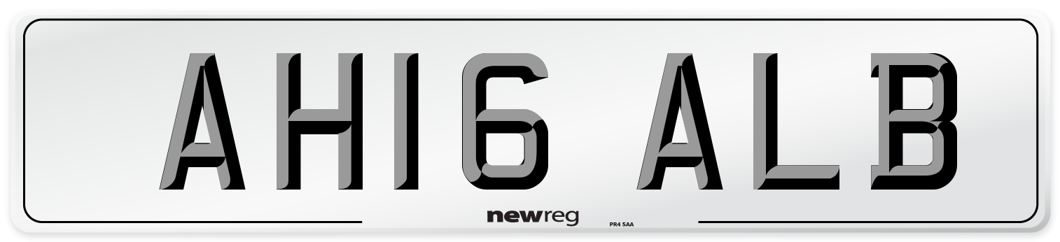 AH16 ALB Number Plate from New Reg